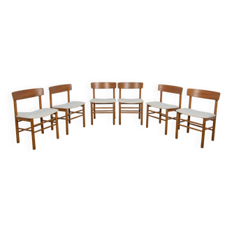 Chaises J39 Folkchairs par Børge Mogensen pour Farstrup, 1950s, Set de 6