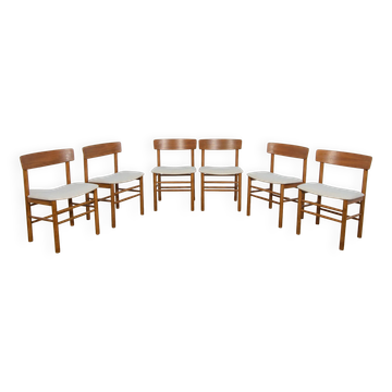 Chaises J39 Folkchairs par Børge Mogensen pour Farstrup, 1950s, Set de 6