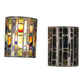 Appliques murales vintage en métal et verre mosaïque, design Italie années 1980