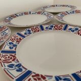 5 flat plates Sarreguemines, Tabarin model