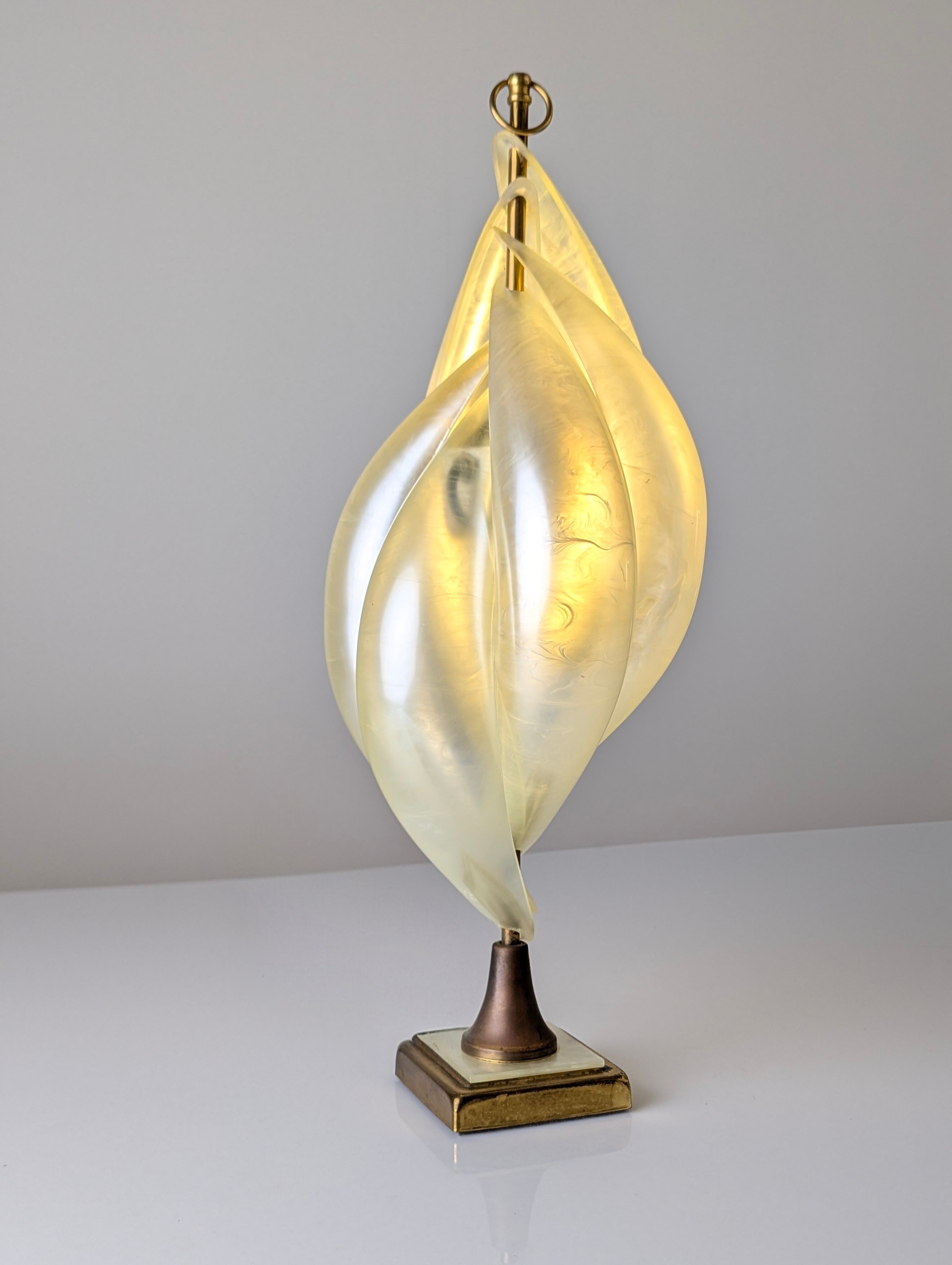 Maison Rougier table lamp in opalescent lucite 1970s