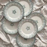 6 assiettes plates en terre de fer "Sagittaires" Gien