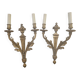 Paire d'appliques anciennes style Louis XVI — Bronze ciselé — 2 bras —