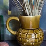Bistro pitcher in vintage Sarreguemines earthenware