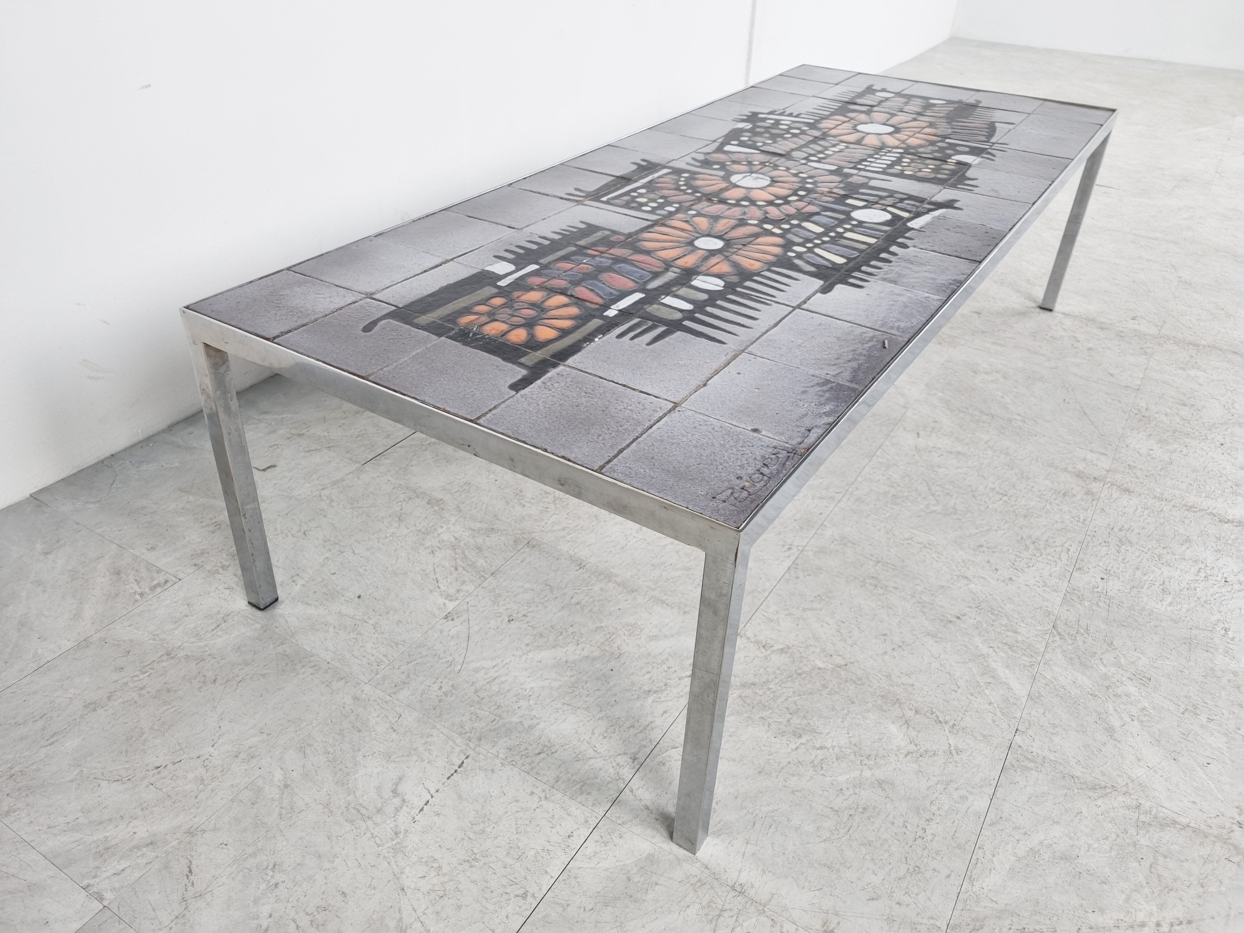 Vintage ceramic coffee table by Perignem, 1960s