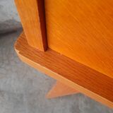 Vintage wooden compass foot bedside table