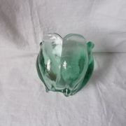Green glass vase