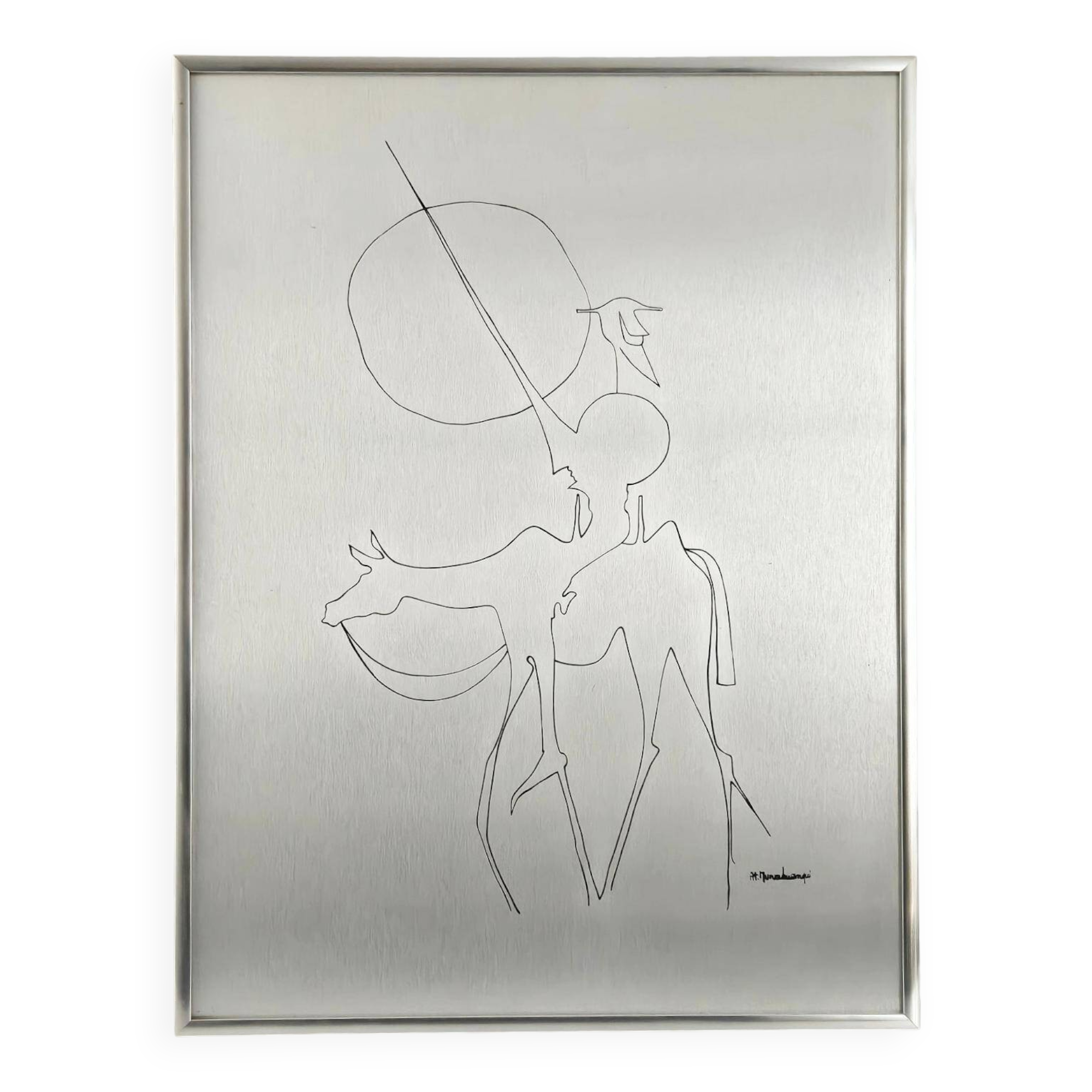 Tableau Don Quichotte vintage 1970