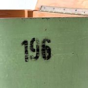 Table de rangement industrielle verte, années 1960