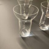 Set of modernist Bulle glasses by Roger Tallon for Daum, 1960s.