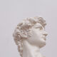 David head in white plaster
