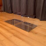 Pair of 1970s lucite mirrored shelves