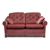 1980s, Scandinavian 2-seater sofa, pink furniture velour.