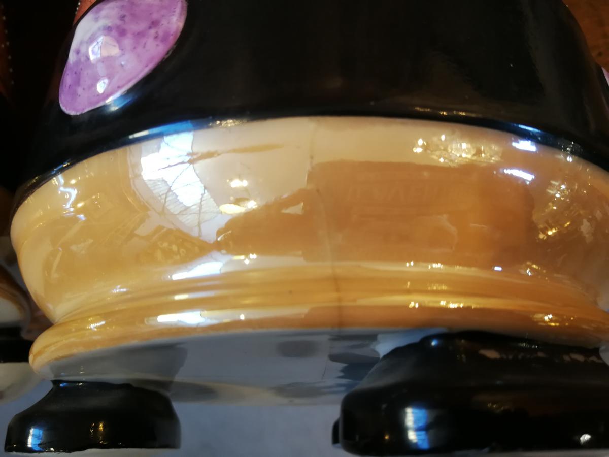 Pair of vases Egyptomania porcelain of Bayeux