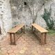 Pair of antique solid oak benches