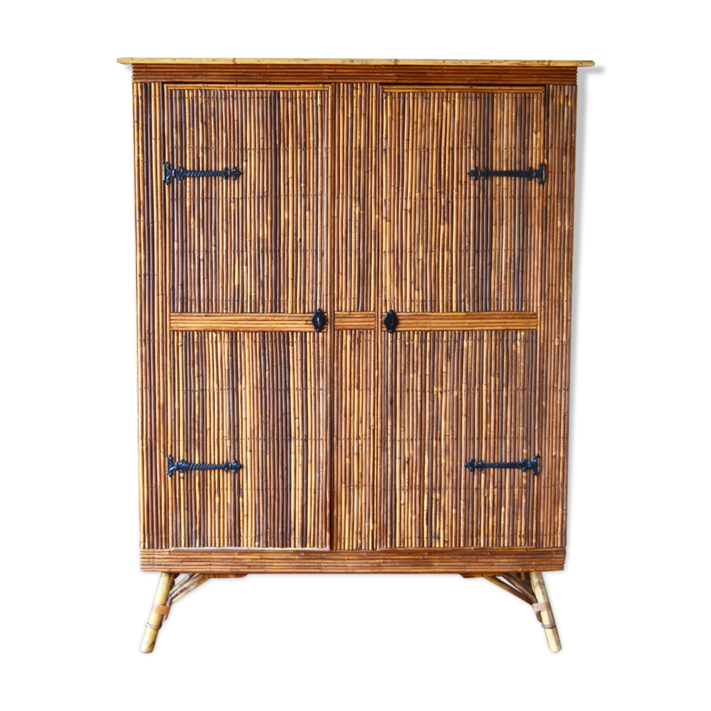 Rattan and bamboo wardrobe