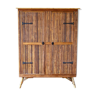 Rattan and bamboo wardrobe