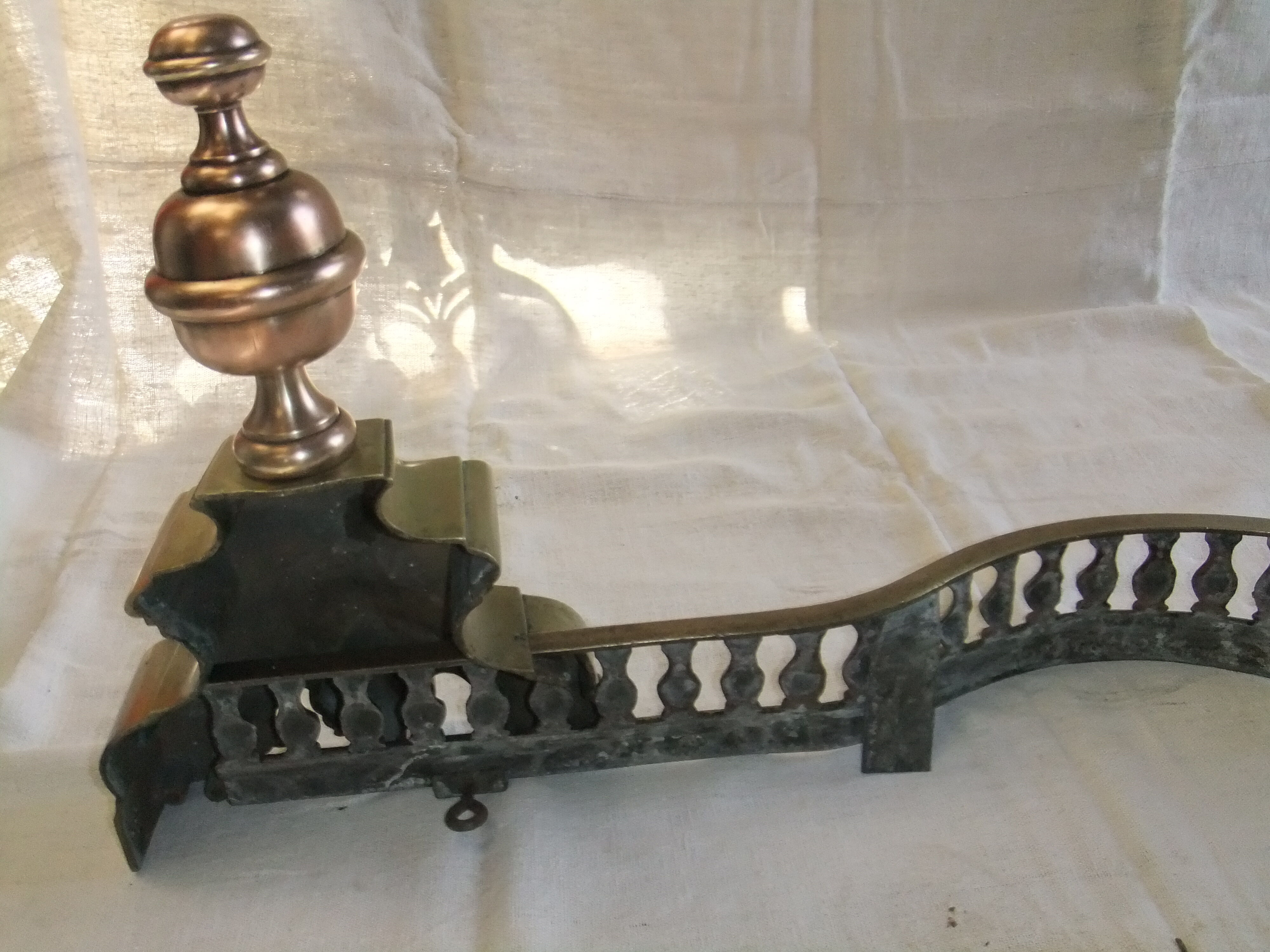 Bronze fireplace bar XIX Front trim Fireplace accessory Louis XV