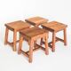 Set of 4 vintage pine stools. France, 1980s