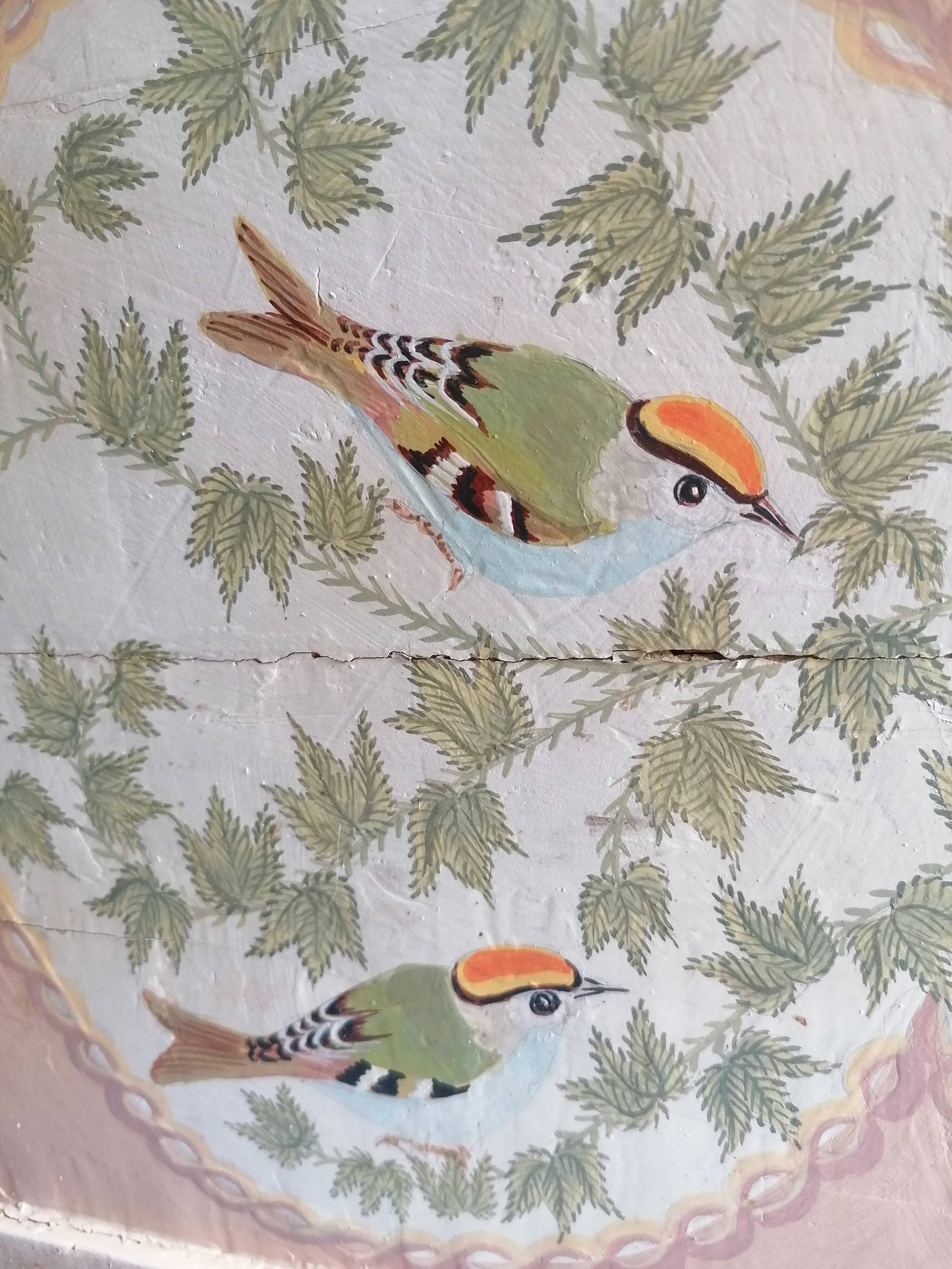 Painted wooden mallet birds