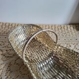 Woven silver-plated metal basket