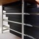 Boomerang desk with 2 drawer units Bergwood and wooden top - 1970s