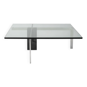 KW1 glass, metal and granite coffee table by Hank Kwint for Metaform 1980s