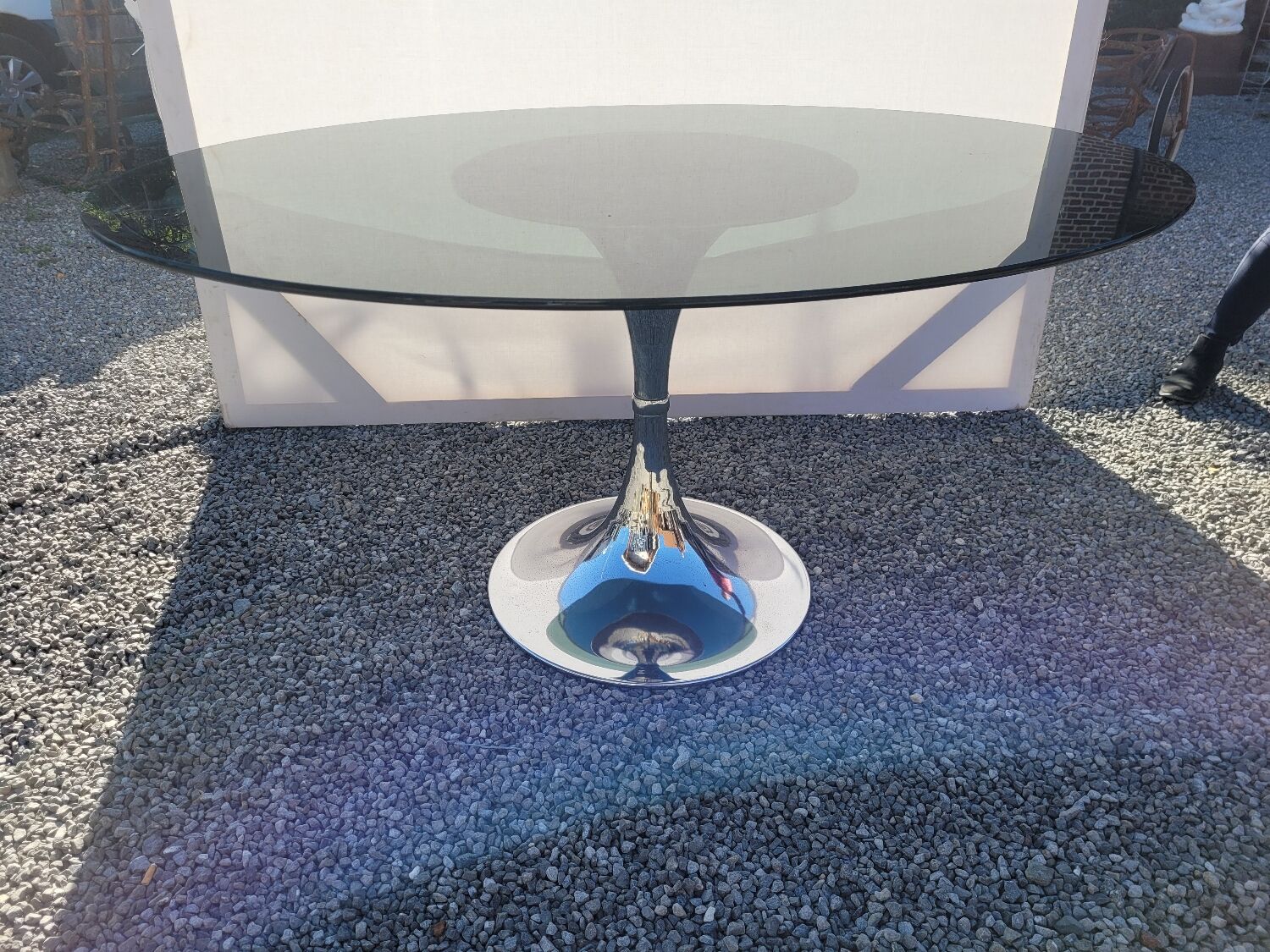 Tulip foot table by Gastone Rinaldi from the 70s