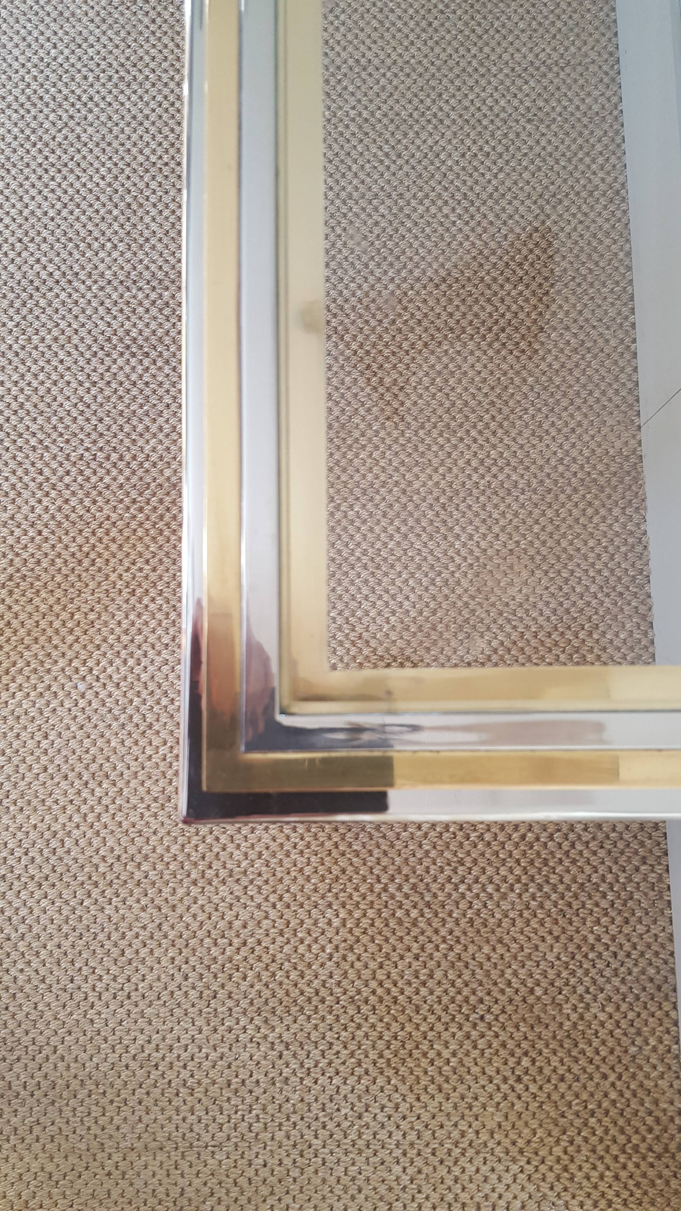 Brass and stainless steel glass console