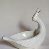 Empty pockets bird soap holder white ceramic Art-deco