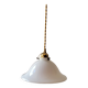 Suspension cloche en opaline blanche