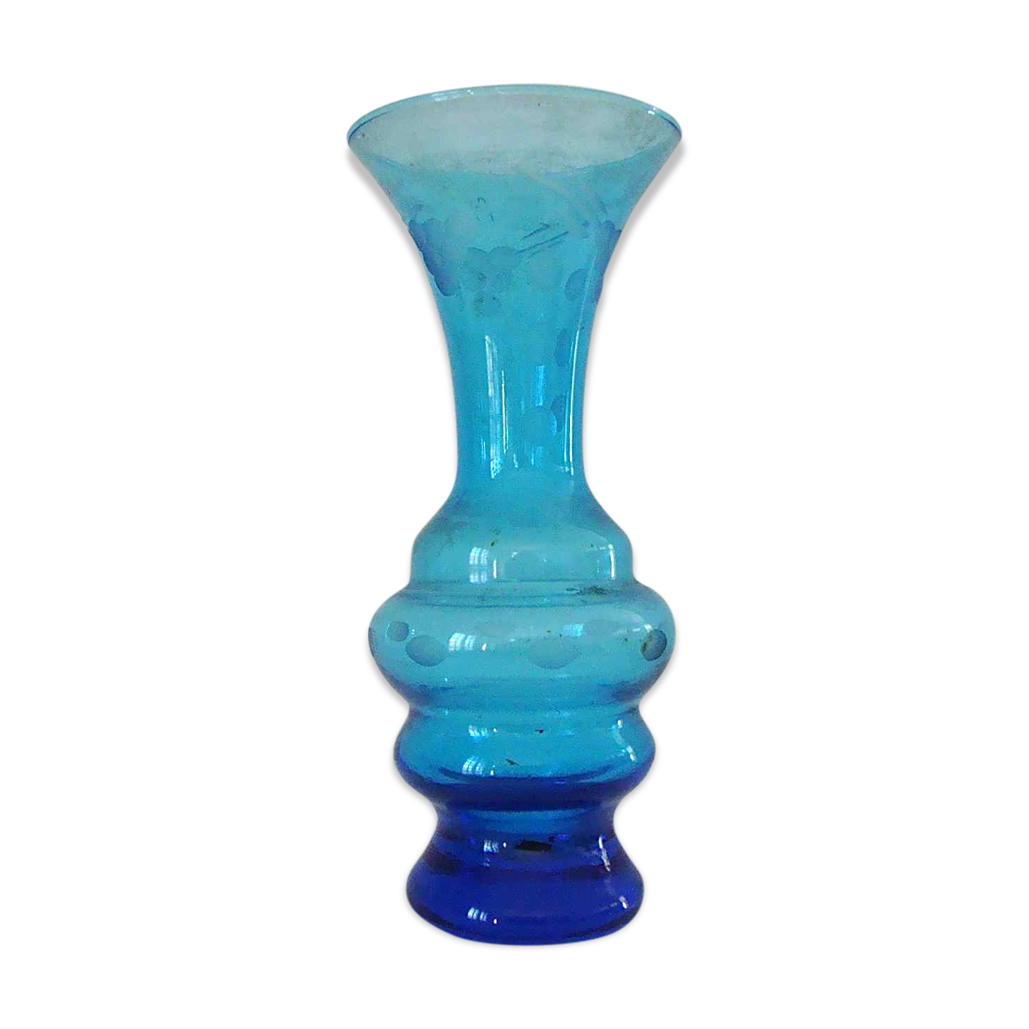 Ancient vase in engraved glass