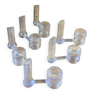Porte-couteaux, soliflores et bougeoirs en verre soufflé