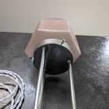 Vintage Skyscraper ceiling light, pink glass table lamp, Bauhaus Art.