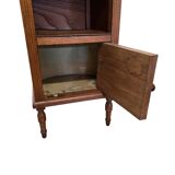 Antique French Oak Bedside Table With Marble Top, early 1900s