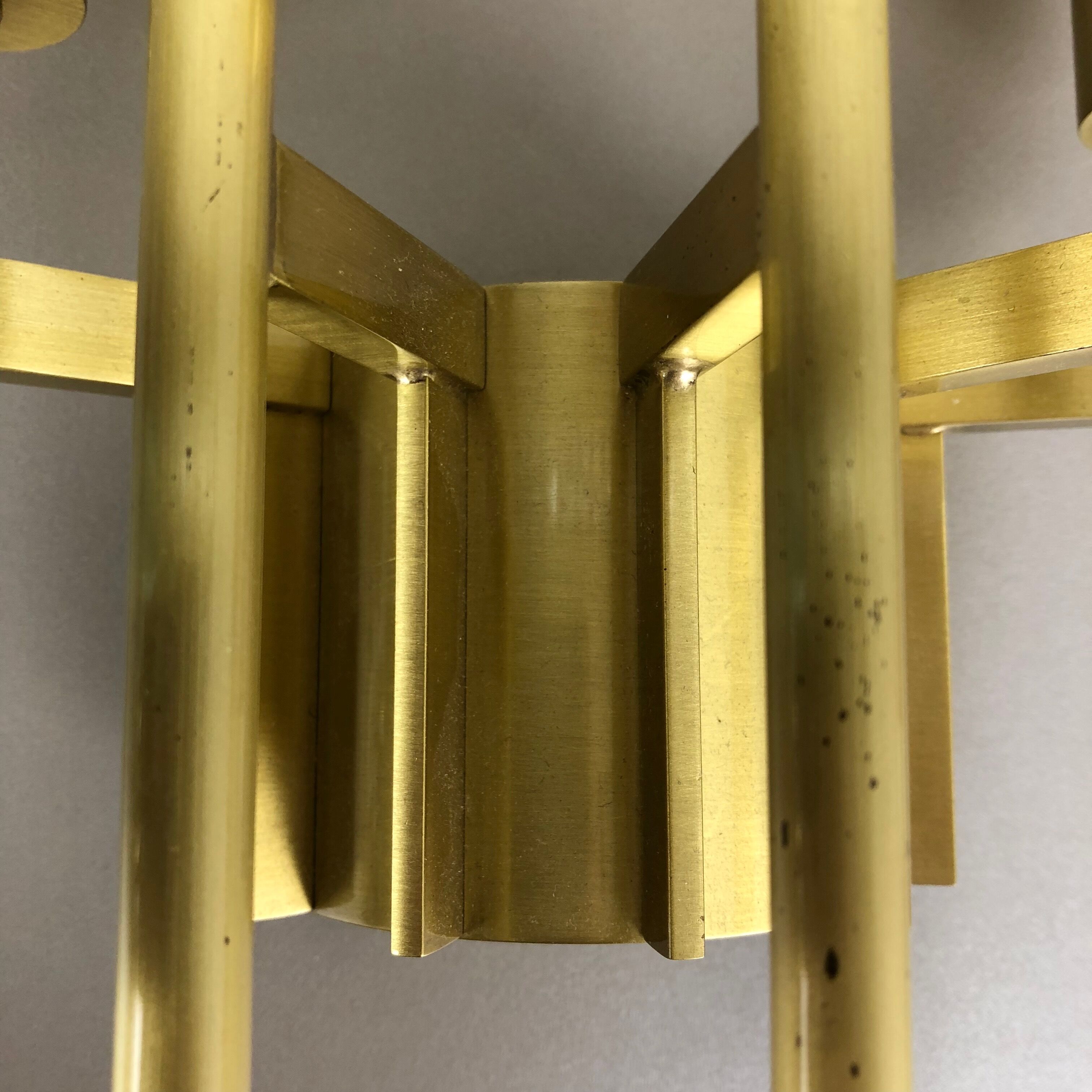 Brass Italian Stillovo Style Theatre Wall Ceiling Light Sconces, Italy, 1970s