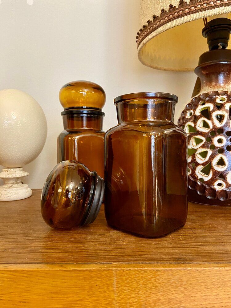 Amber glass jar
