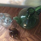 Series of 3 vintage glass carafes
