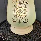 Lampe à poser globe vintage crème