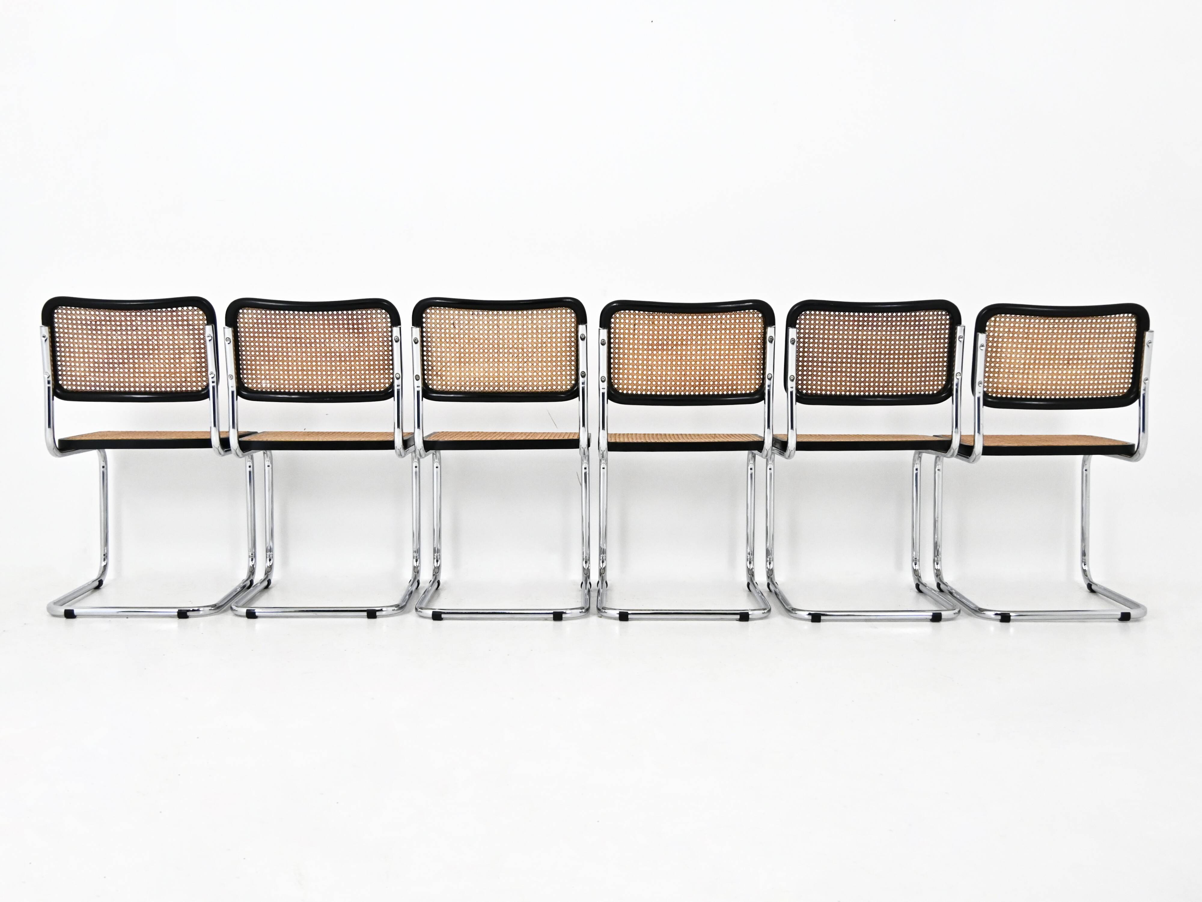 Set of 6 dining chairs, model B32 by Marcel Breuer