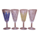 Set of 4 Arlequin champagne flutes from Reims glassworks / VMC