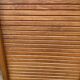 Double-column oak filing cabinet with curtains, 1950s.