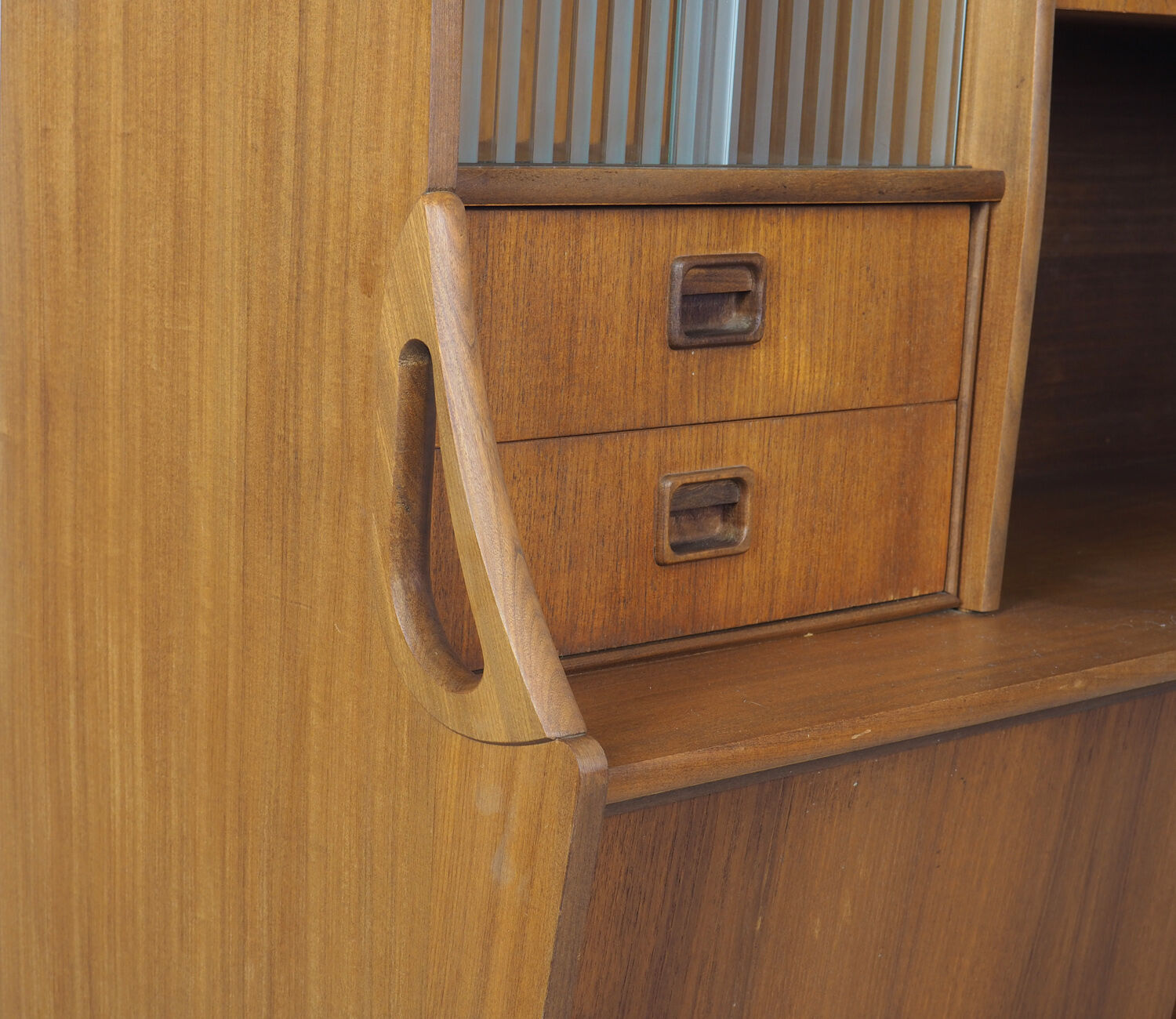 Vintage dutch teak buffet with showcase 1960