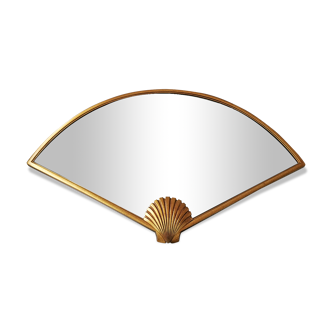 Vintage golden wooden mirror, '80s, Hollywood Regency