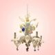 Italian harlequin chandelier in Venetian murano glass