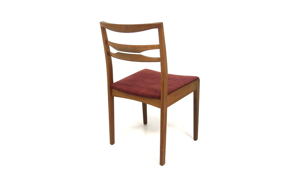 Set of 4 Scandinavian walnut chairs, Sweden, 1960.