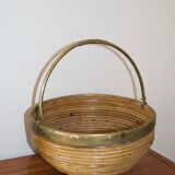 Copper round rattan basket