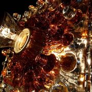 Murano glass & chromed metal wall lamp attributed to  Mazzega Italy 1960s