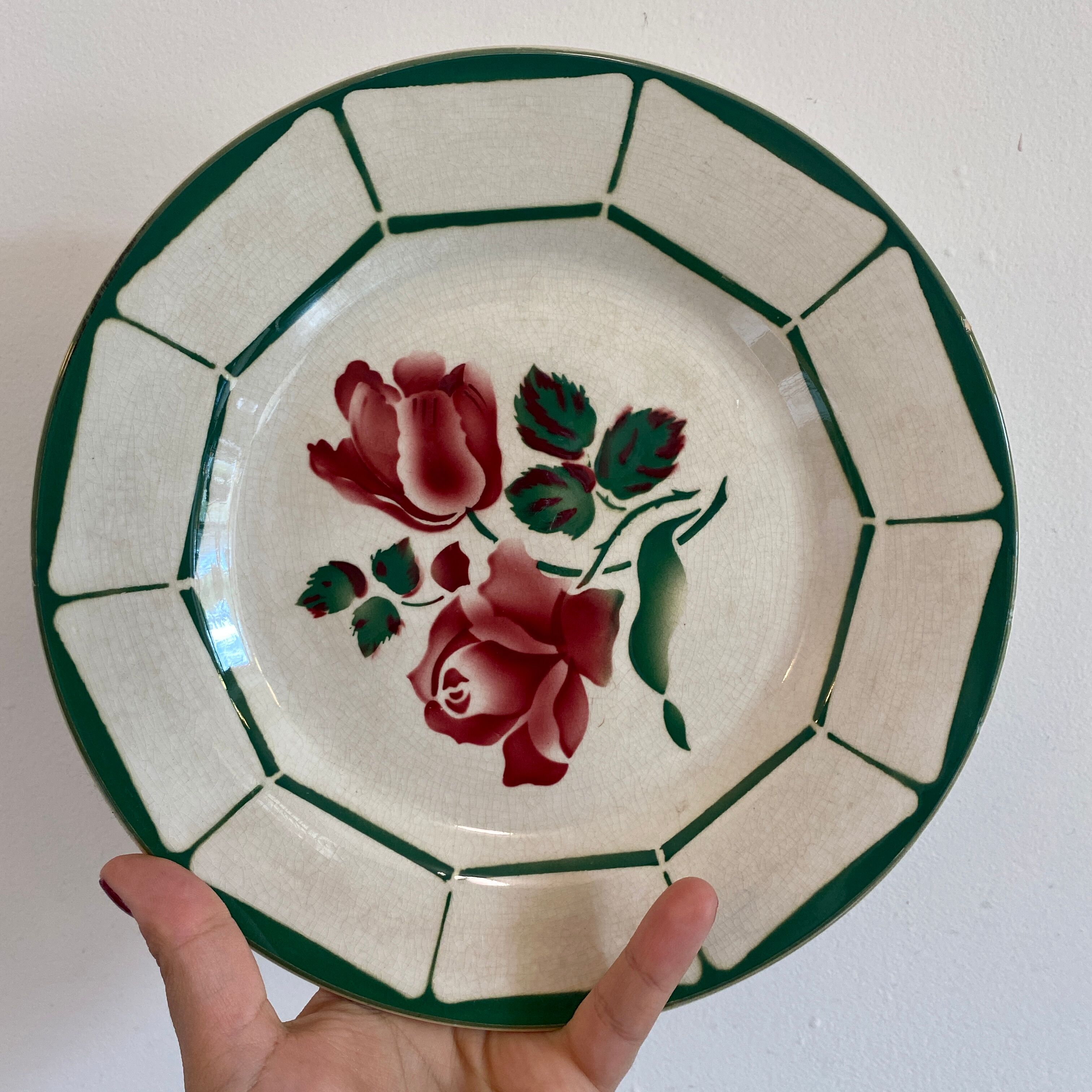 Set of 5 plates flat vintage model monique de digoin sarreguemines