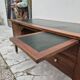 Louis XVI style minister's desk in solid walnut, 4 drawers, old manufacture